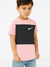 NK Crew Neck Single Jersey Tee Shirt For Kids-Pink with Black Panel-SP2224