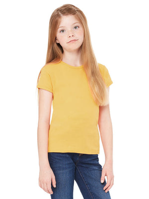 Popular Sports Cap Sleeve Crew Neck Tee Shirt For Girls-Yellow-SP3025