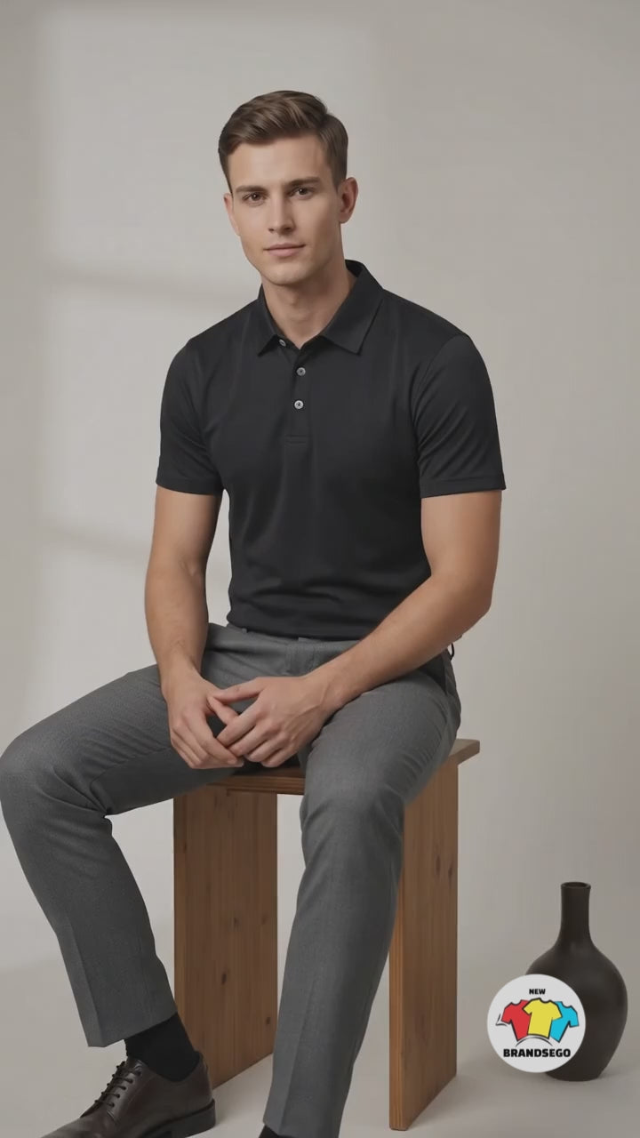 Rawgear Summer Dry Fit Polo Shirt For Men-Black-BE2444