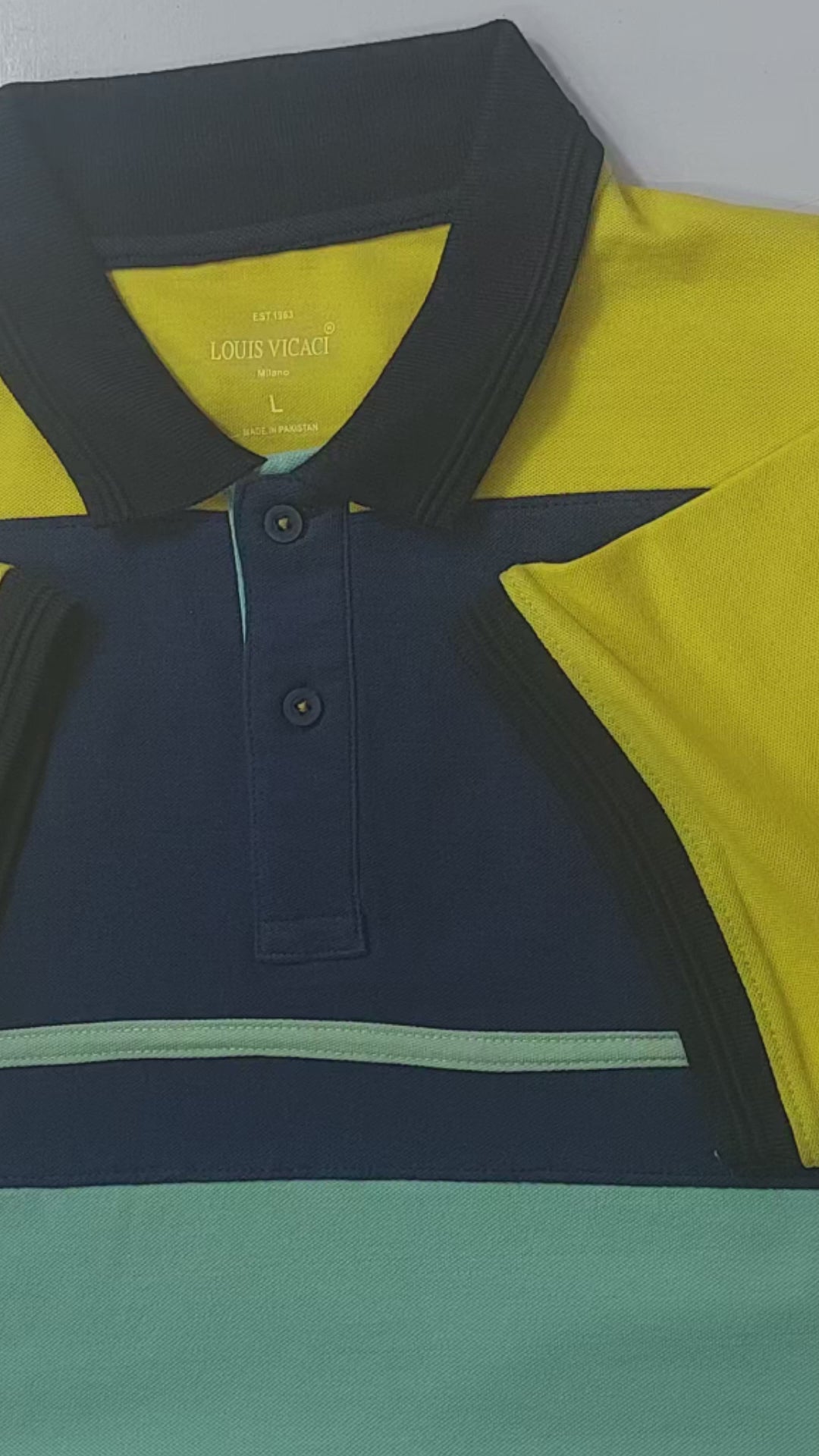 LV Summer Polo Shirt For Men-Graps with Dark Navy & Yellow-SP1575/RT2376