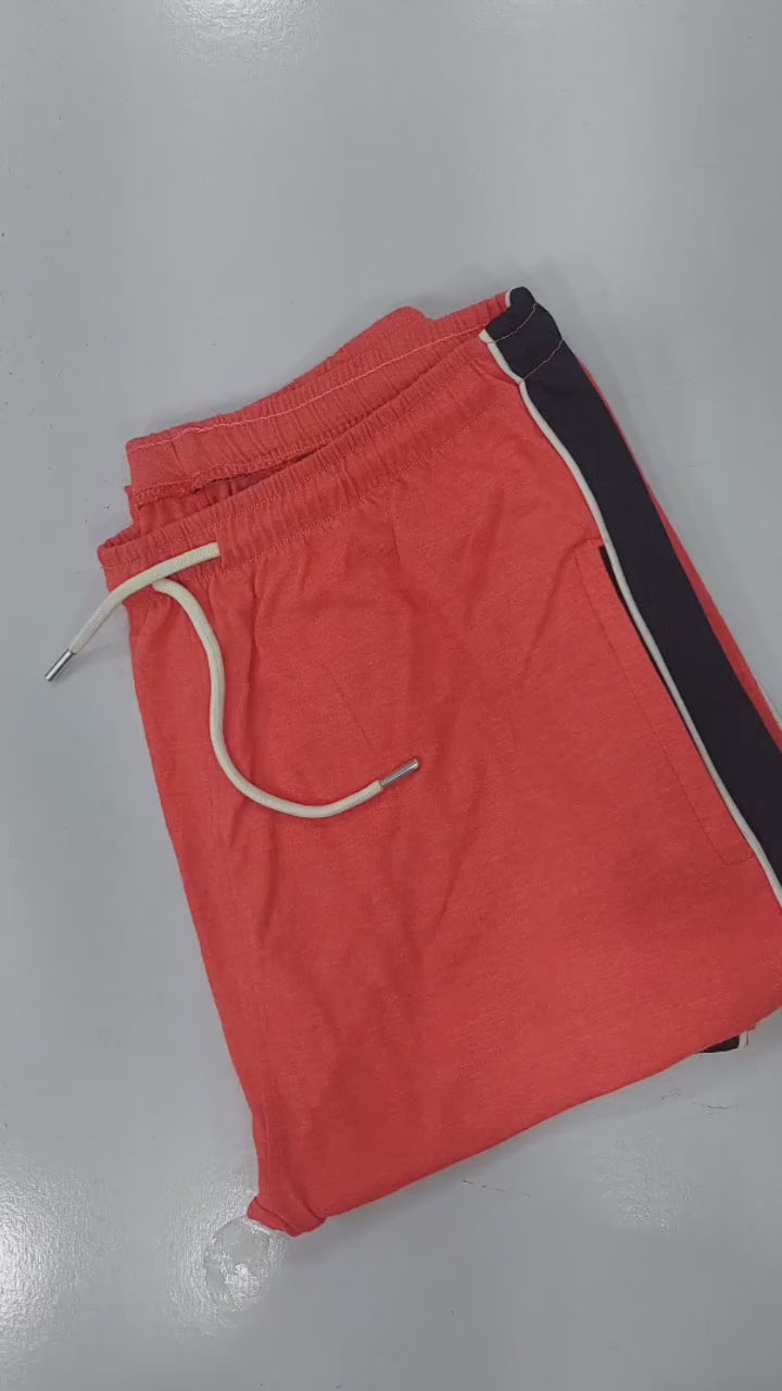 Stylish Regular Fit Single Jersey Summer Trouser For Men-Red Melange-NST04