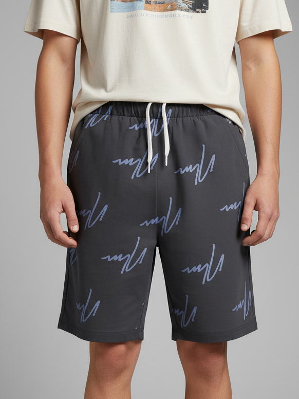 Next Single Jersey Short For Kids-Slate Grey-BR13454