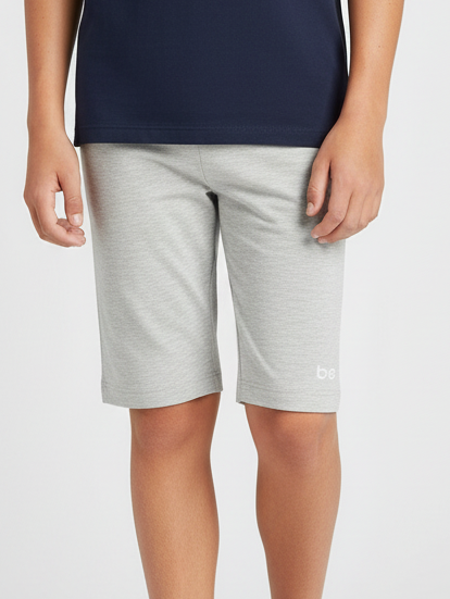Next Summer Signle Jersey Short For Kids-Grey Melange-AN2857