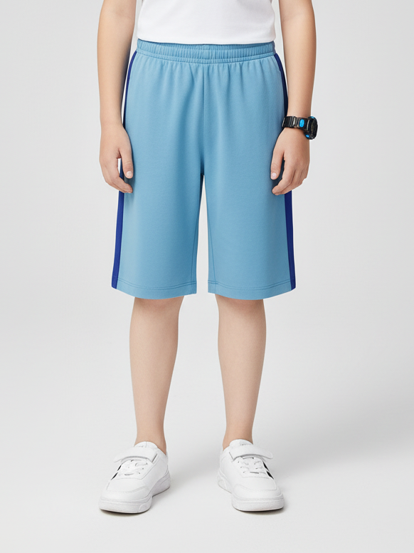 Next Single Jersey Short For Kids-Blue With Dark Blue Stripes-RT2477