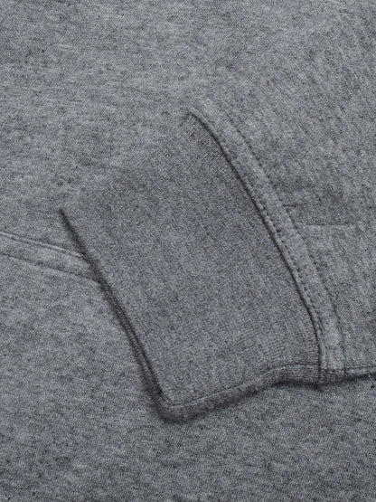 P&B Fleece Pullover Hoodie For Men-Charcoal Melange With Pink Panel-SP639/RT2158