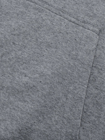 P&B Fleece Pullover Hoodie For Men-Charcoal Melange With Pink Panel-SP639/RT2158