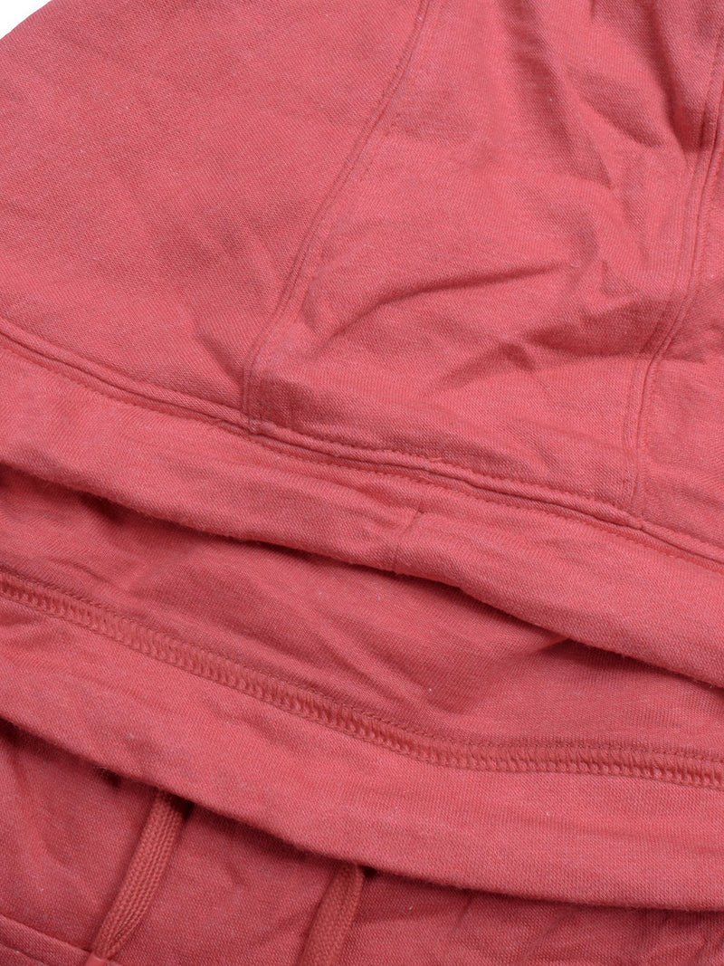 P&B Fleece Pullover Hoodie For Men-Dark Pink Melange With Prussian Blue Panel-SP636/RT2157