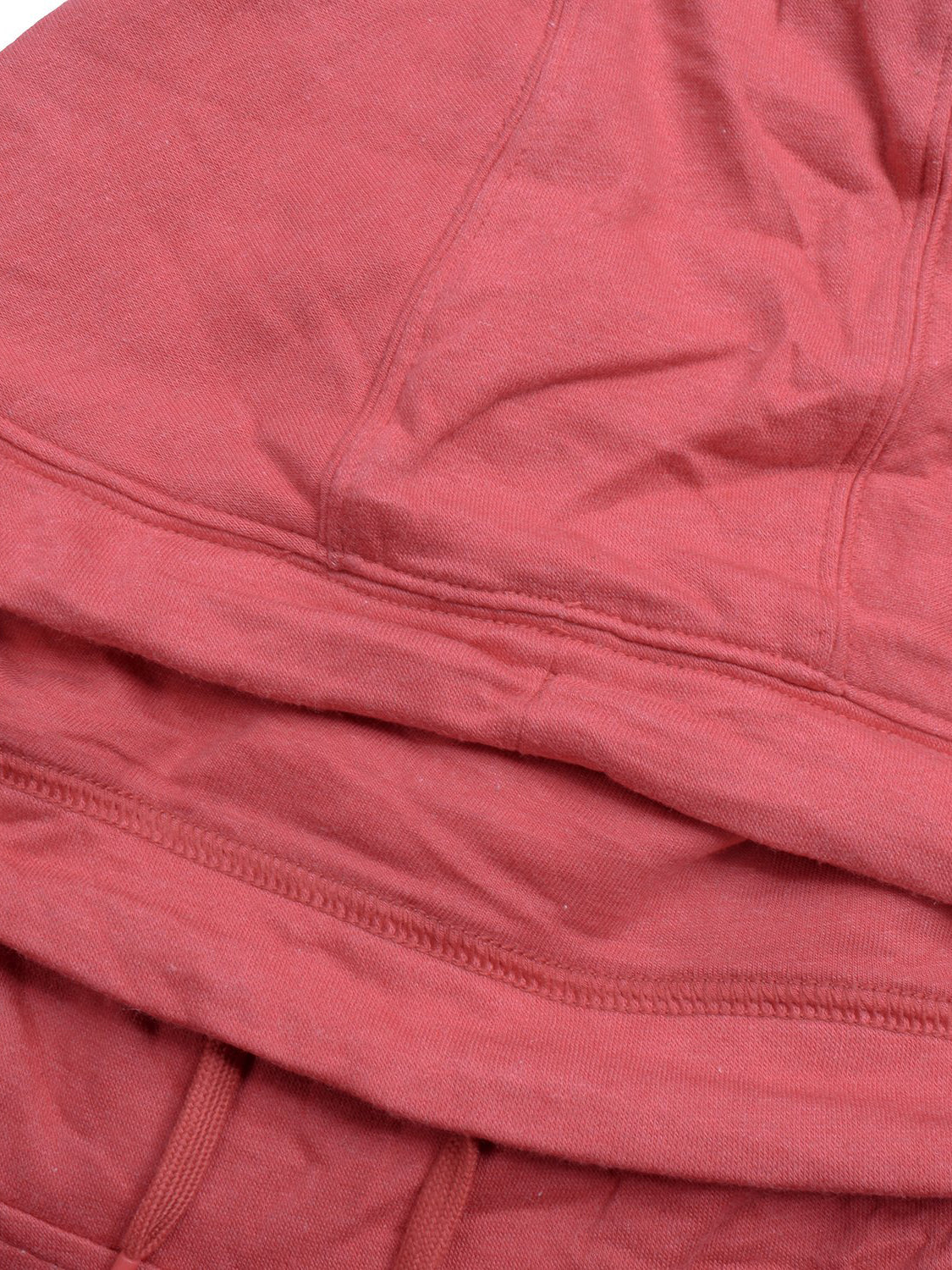 P&B Fleece Pullover Hoodie For Men-Dark Pink Melange With Prussian Blue Panel-SP636/RT2157