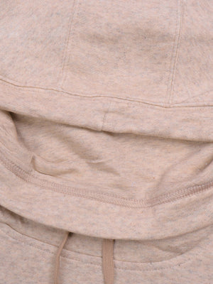 P&B Fleece Pullover Hoodie For Men-Peach Melange With Burgundy Panel-SP638