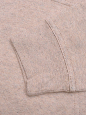 P&B Fleece Pullover Hoodie For Men-Peach Melange With Burgundy Panel-SP638