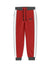 Red Pearl Ribb Slim Fit Jogger Trouser For Kids-Red With Assorted Stripes-SP897