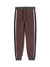 Red Pearl Terry Fleece Slim Fit Jogger Trouser For Kids-Maroon Melange With Assorted Stripes-SP892