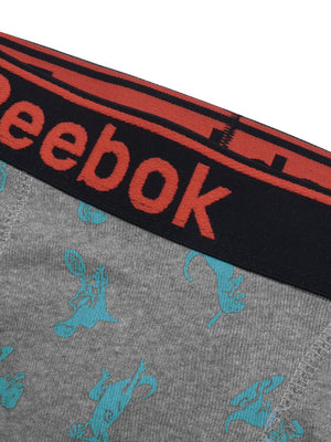 Reebok Boxer Shorts For Men-Grey Melange with Allover Print-SP2794