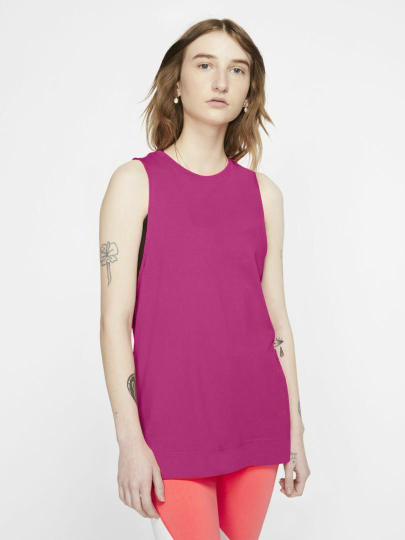 NK Terry Fleece Sleeveless Sweatshirt For Ladies-Magenta-RT1404