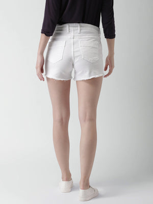 Old Navy Grinding Denim Short For Ladies-White-BR139