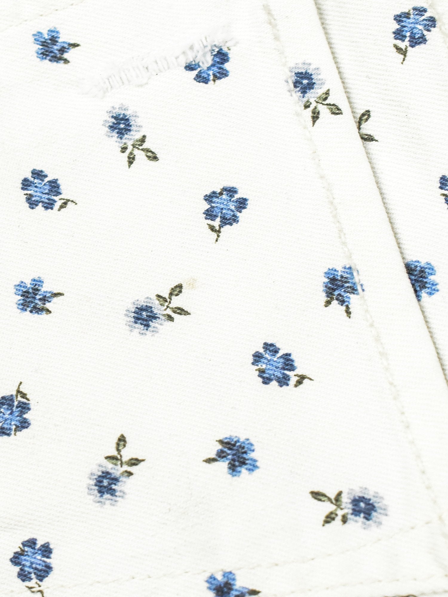 Gap Denim Short For Ladies-White with Allover Floral Print-SP2389
