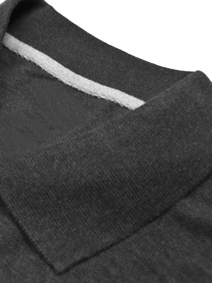 Basic London Half Sleeve Polo Shirt For Men-Charcoal Melange-SP1939