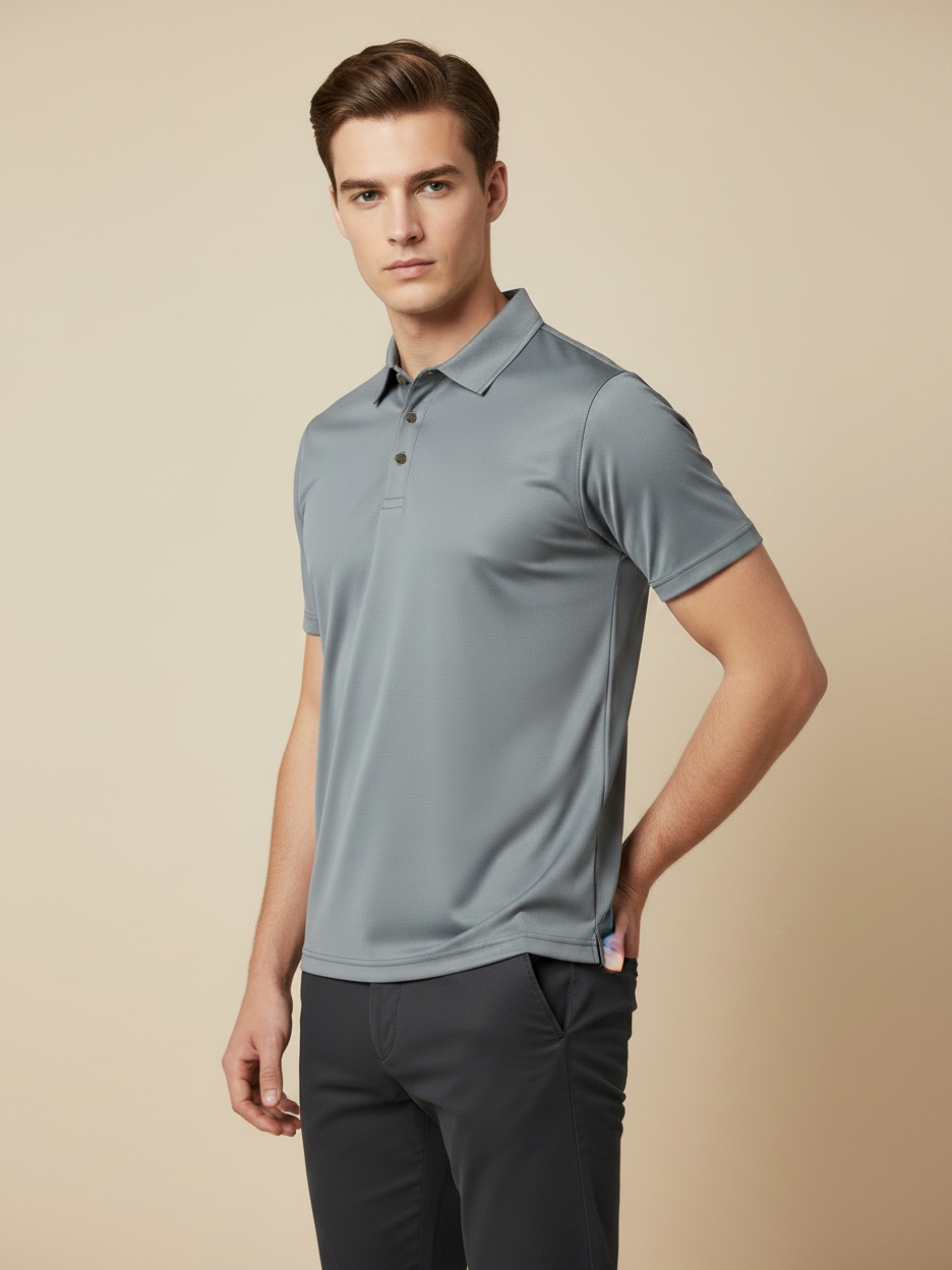 Rawgear Summer Dry Fit Polo Shirt For Men-Light Grey-BE8347