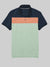 Summer Polo Shirt For Men-Light Green & Navy With Panel-RT40