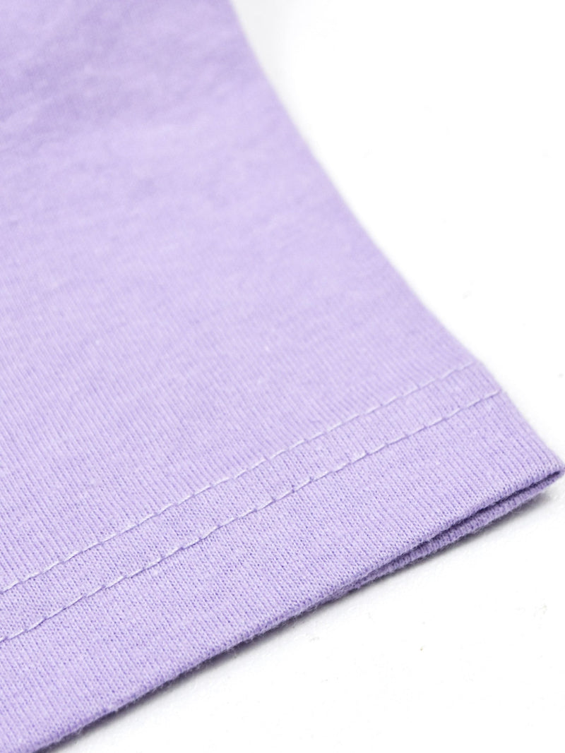 Summer Single Jersey Crew Neck Tee Shirt For Kids-Purple With Print-AN4154