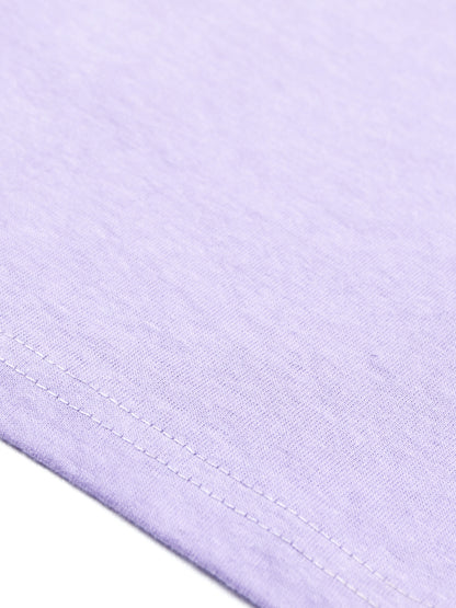 Summer Single Jersey Crew Neck Tee Shirt For Kids-Purple With Print-AN4156