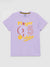 Summer Single Jersey Crew Neck Tee Shirt For Kids-Purple With Print-AN4158