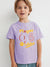 Summer Single Jersey Crew Neck Tee Shirt For Kids-Purple With Print-AN4158