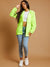 Rising Oversized Hooded Festival Rain Jacket For Ladies-Neon Green-SP3278