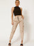 Cuffed Hem Shell Side Pockets Jogger Trouser For Ladies-Skin-SP3333