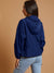 High Neck Hooded Festival Jacket For Ladies-Dark Royal Blue-SP3271