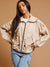 High Neck Hooded Festival Jacket For Ladies-Beige-SP3270