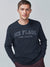 Six Flags Fleece Crew Neck Sweatshirt For Men-Navy Melange-SP3377