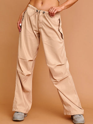 Balloon Cargo With Toggle Detail Trouser For Ladies-Neon Skin-SP3334