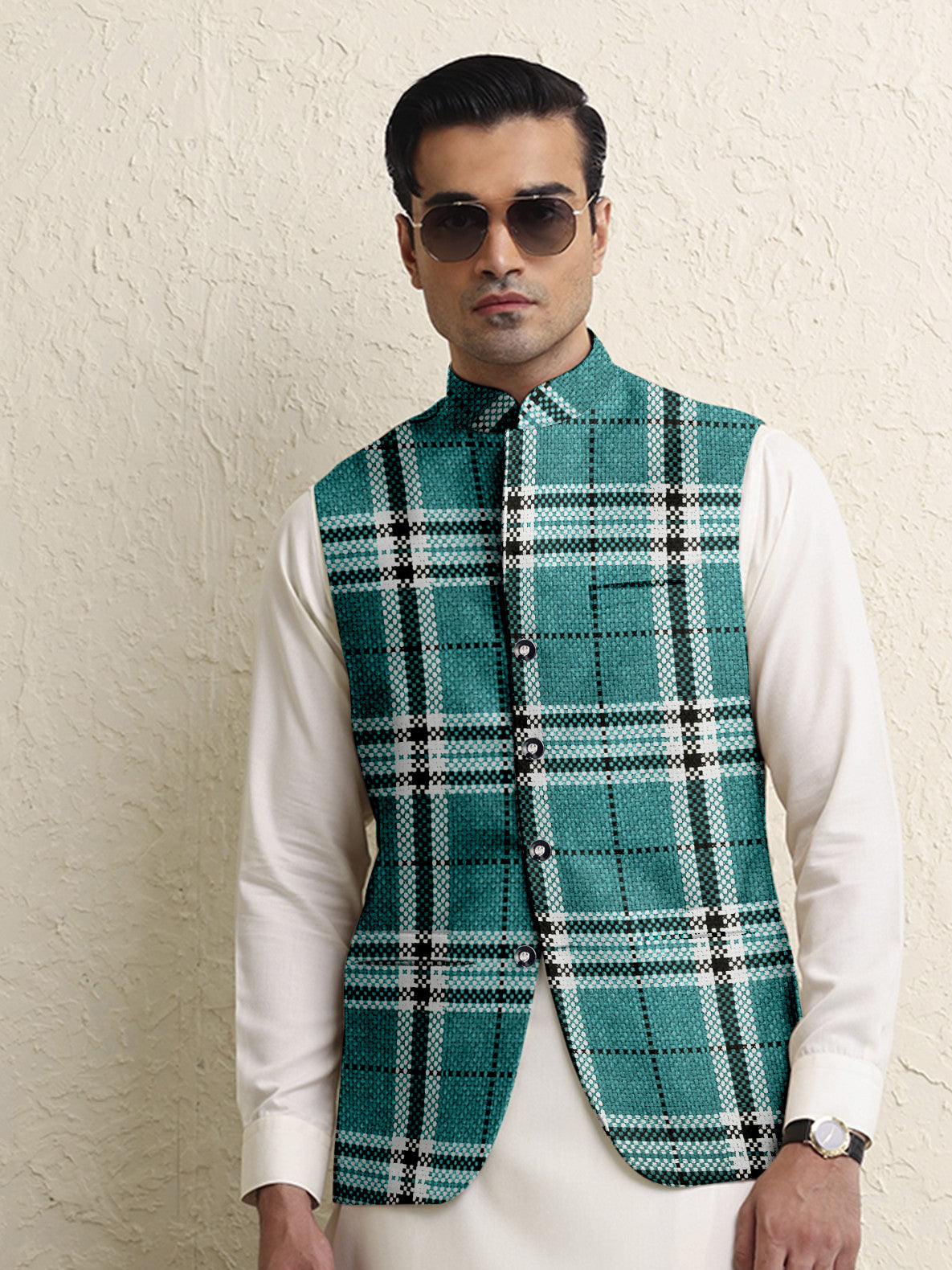 Mens teal sale waistcoat