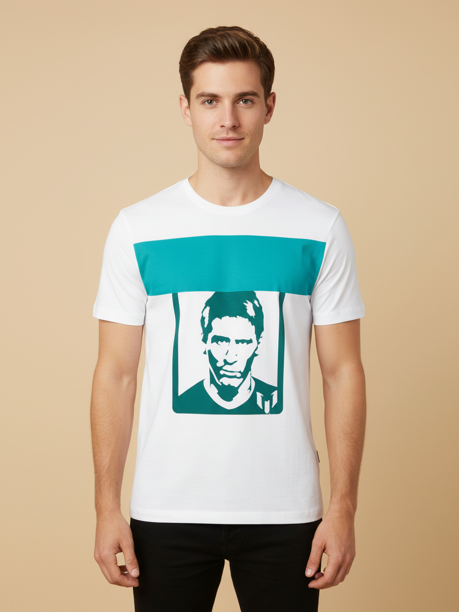 Next Crew Neck Single Jersey Tee Shirt For Men-White with Print-BE1226