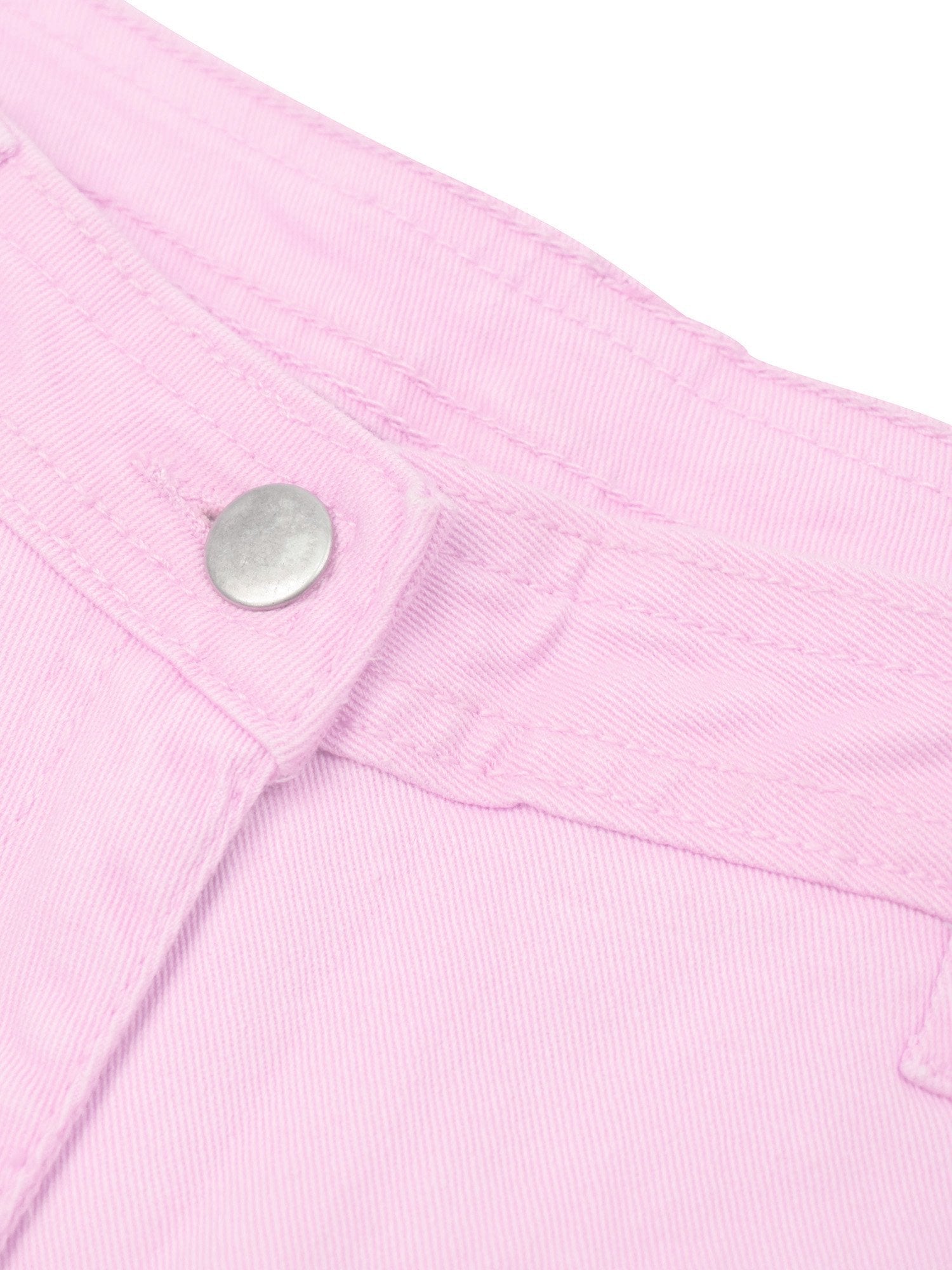 Authentic Slouchy Fit Cotton Denim For Ladies-Light Pink-CSD06