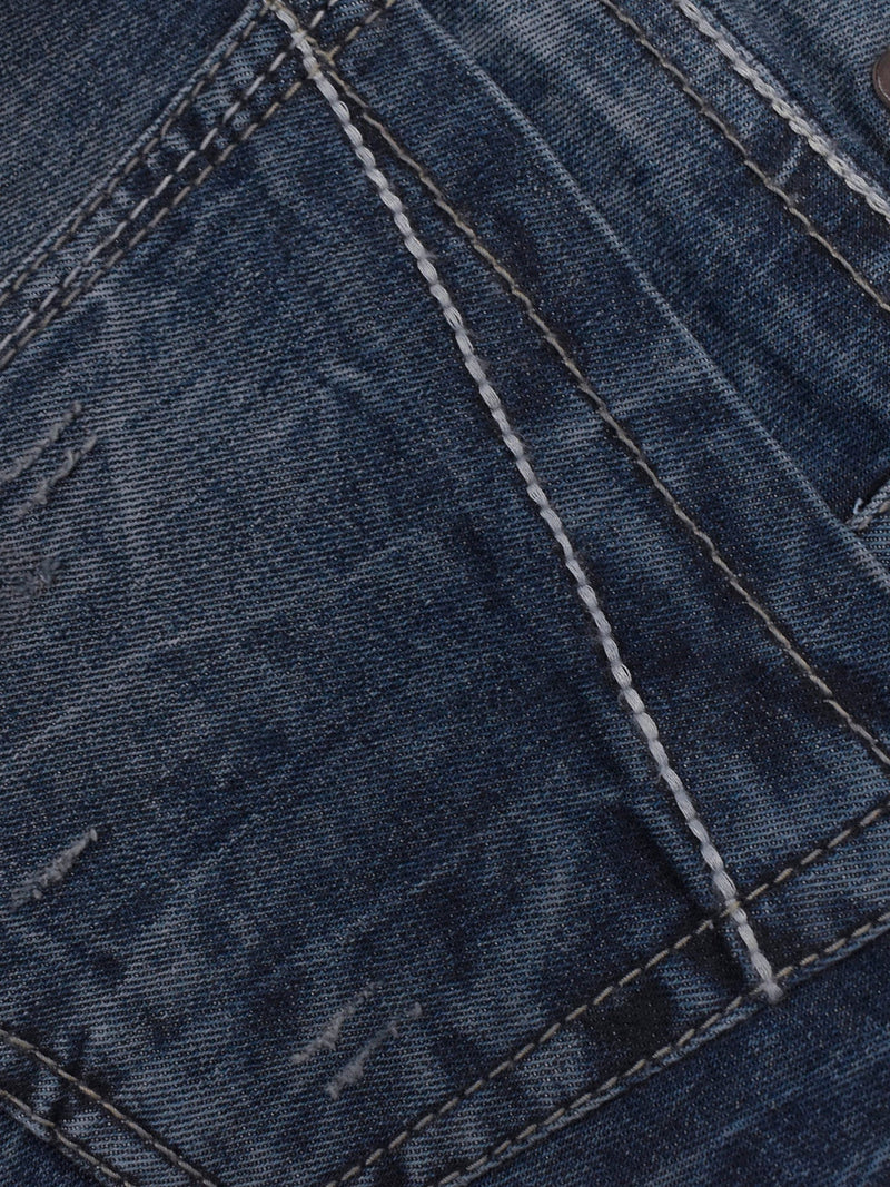 Time Zone Grinding Jeans Capri For Ladies-Dark Navy Faded-BR146