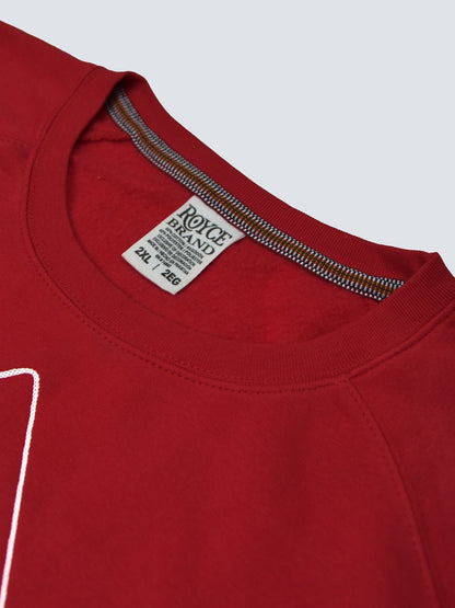 Royce Crew Neck Fleece Open Side Sweatshirt For Ladies-Dark Red-RT864