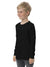 Maxx Crew Neck Long Sleeve Single Jersey Tee Shirt For Kids-Black-SP230