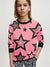 Zara baby Terry Fleece Sweatshirt For Kids-Pink with Allover Stars Print-SP753