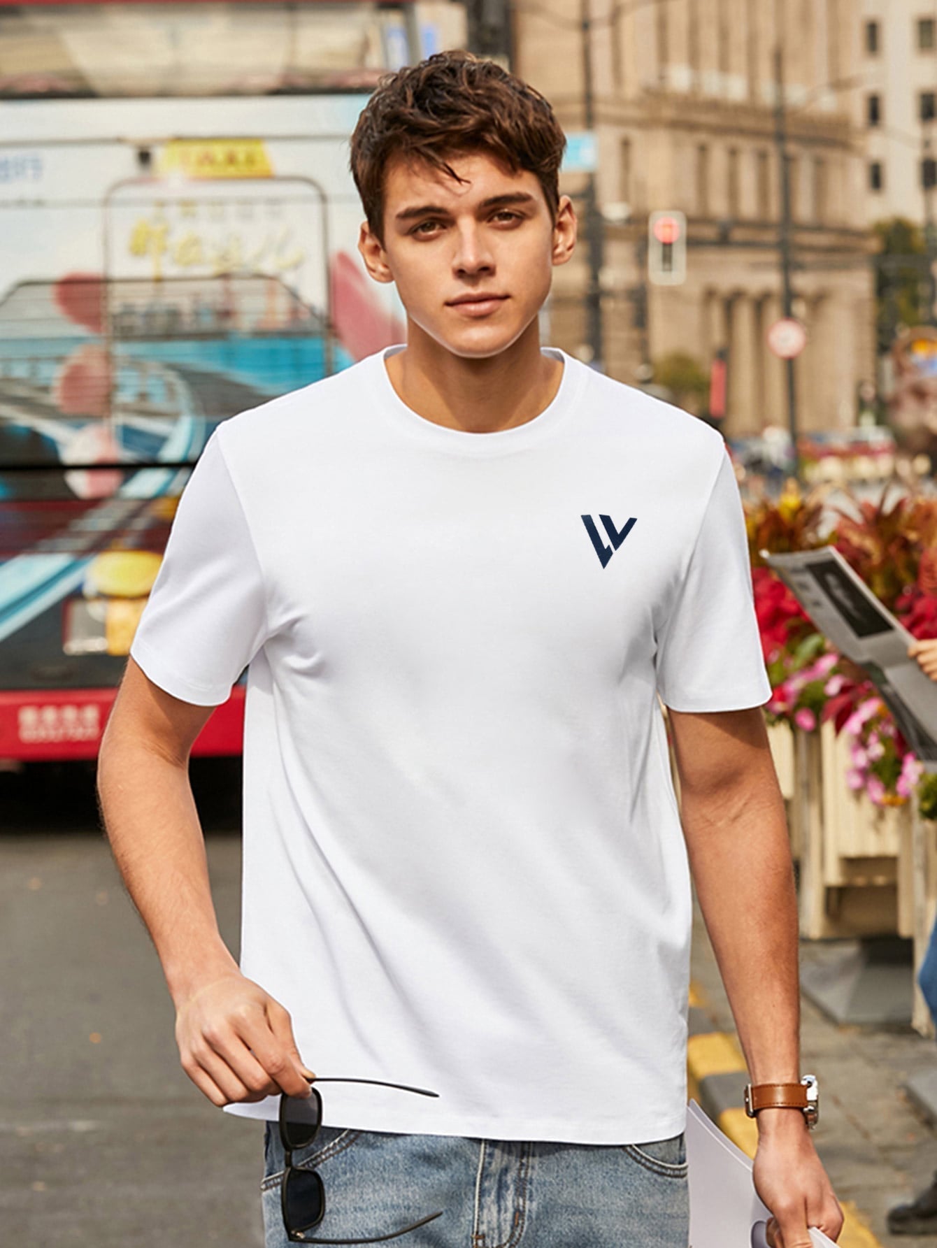 Louis Vicaci Summer T Shirt For Men-White-BR616