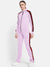 Louis Vicaci Fleece Zipper Tracksuit For Ladies-Light Plum with Black Stripe-RT1545