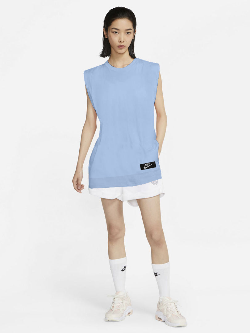 NK Terry Fleece Sleeveless Sweatshirt For Ladies-Blue-RT1402