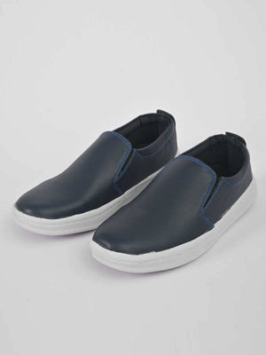 Lagar Pu Leather Slip On Sneaker For Men-Blue-RT1865