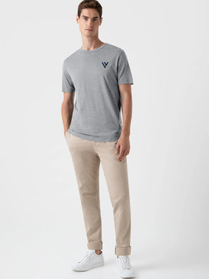 Louis Vicaci Summer T Shirt For Men-Grey Melange-BR618