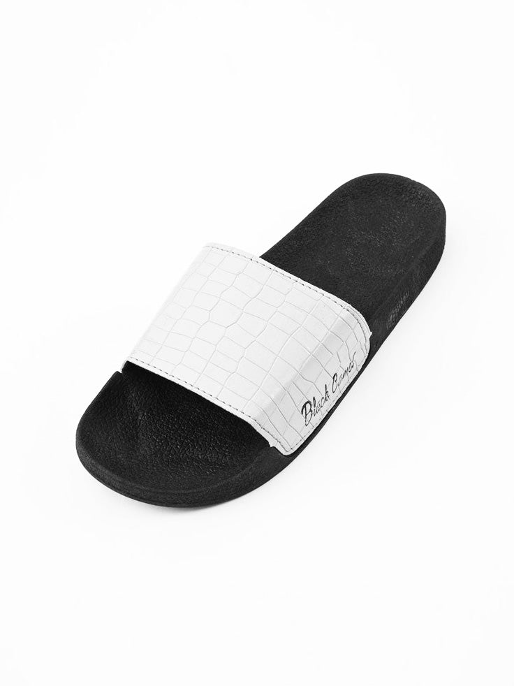 Black Camel Stylish Dumfries Textured Design Soft Slides-White-RT264 -  BrandsEgo