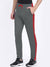 Summer Single Jersey Slim Fit Trouser For Men-Grey With Red Stripe-RT111