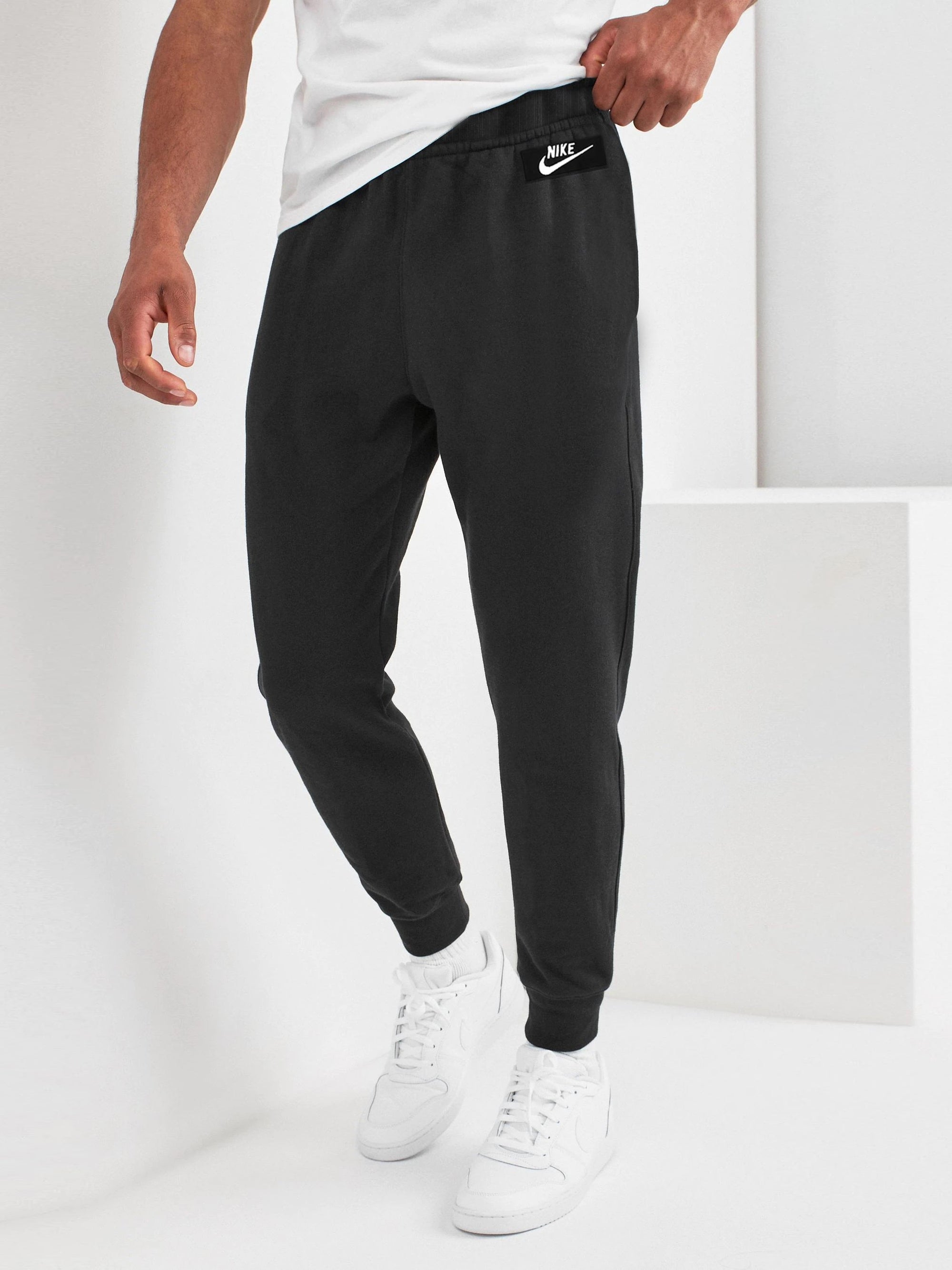 NK Fleece Slim Fit Jogger Trouser For Men-Black-RT1755