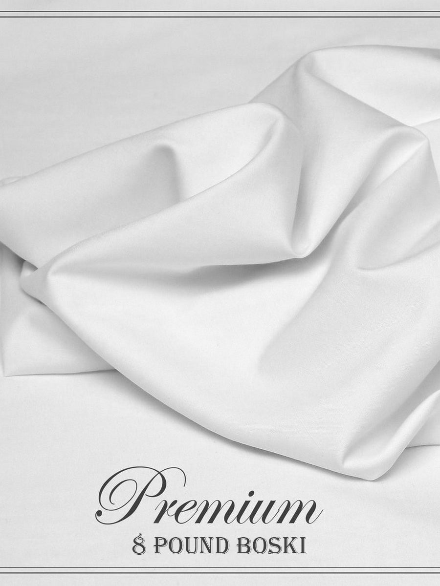 8 Pound China Boski Unstitched Fabric-White-RT1291