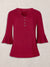 Louis Vicaci Butterfly Sleeve 4 Sided Lycra Ban Top For Ladies-Dark Red-BR717